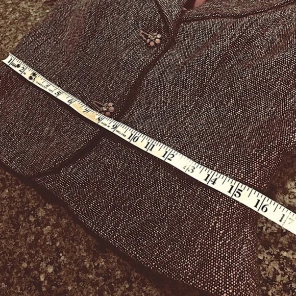 Tahari Suit Pink Black Grey Tweed Peplum Blazer - Picture 11 of 16